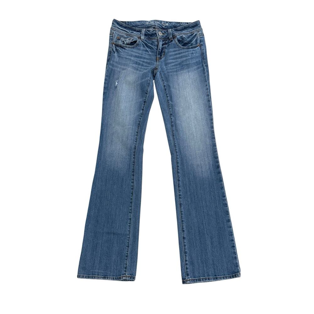 Vintage Y2K American Eagle Low Rise Slim Boot Jeans 6 Long Medium Wash Stretch